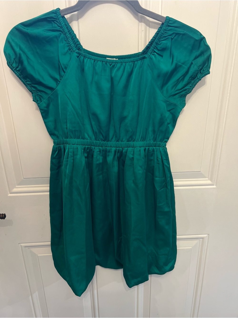 Crewcuts Teal Puff-Sleeve Elastic-Waist Dress